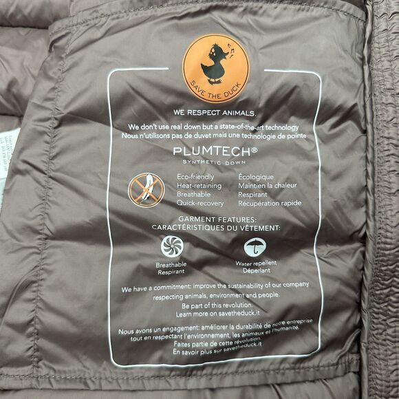 Save The Duck Elsie Puffer Jacket 4(XL) Animal-Free Nylon Zip Slim Fit Fall - Picture 6 of 12